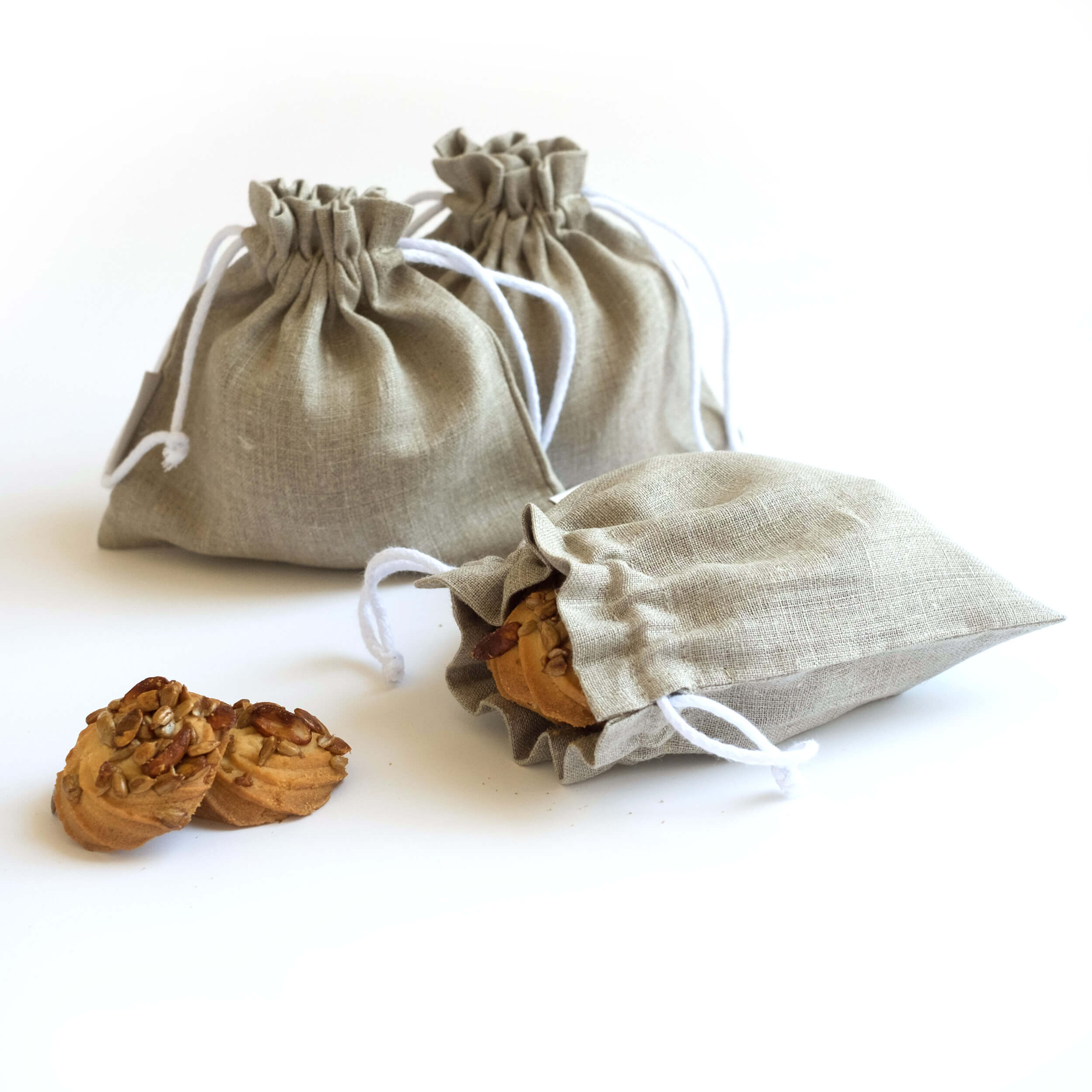 Neutral linen bread bag